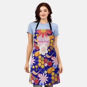 Happy Rosh Hashanah Jüdische Neujahrsmuster Schürze