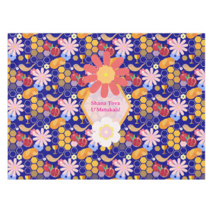 Happy Rosh Hashanah Jüdische Neujahrsmuster Tischdecke