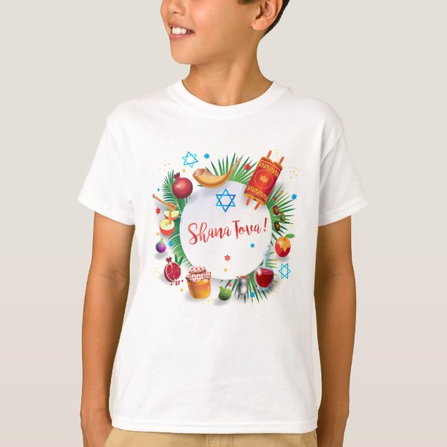 Happy Rosh Hashanah Juwish New Year Honey & Apple T-Shirt (Vorderseite)