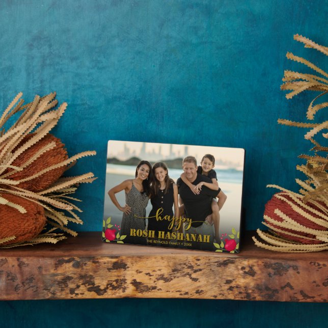 Happy Rosh Hashanah Luxury Gold Script Foto Fotoplatte (Seite)