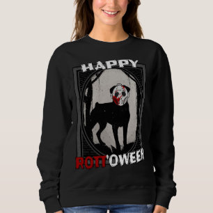 Happy Rottoween Rottweiler in Hockey Maske Hallowe Sweatshirt