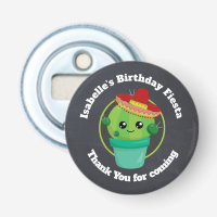 Happy Round Cactus Wear a Red Sombrero
