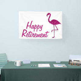 Happy Ruhestand funkelnd rosa Flamingo Custom text Banner