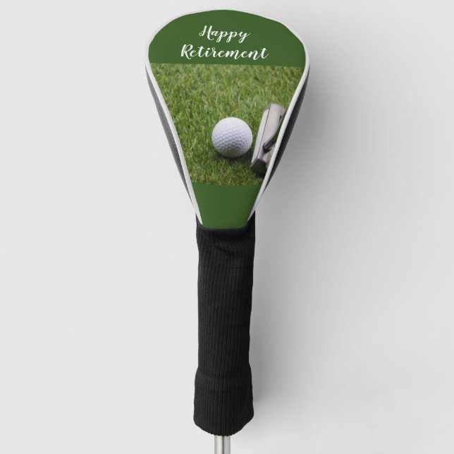 Happy Ruhestand für Golfer mit Golf & Putter Golf Headcover (Vorderseite)