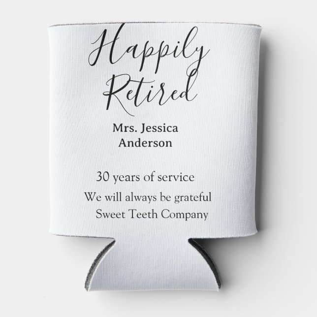 Happy Ruhestand hinzufügen Namen Jahre des Dienste Dosenkühler (Vorderseite)