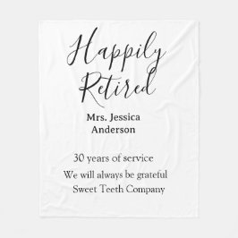 Happy Ruhestand hinzufügen Namen Jahre des Dienste Fleecedecke