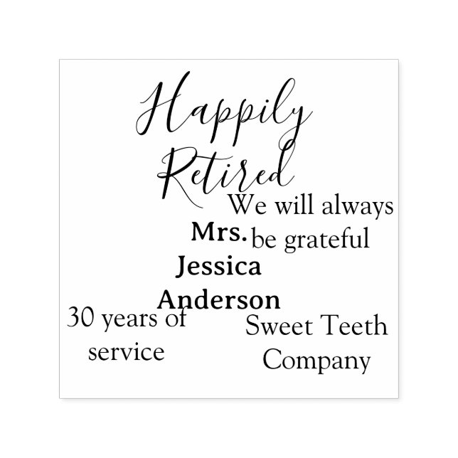 Happy Ruhestand hinzufügen Namen Jahre des Dienste Permastempel (Design)