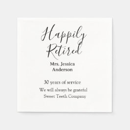 Happy Ruhestand hinzufügen Namen Jahre des Dienste Serviette