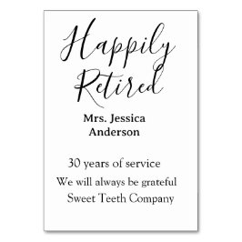 Happy Ruhestand hinzufügen Namen Jahre des Dienste Tischnummer