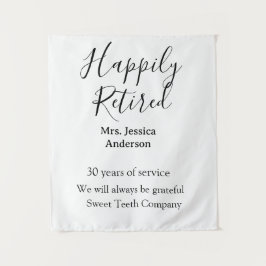 Happy Ruhestand hinzufügen Namen Jahre des Dienste Wandteppich