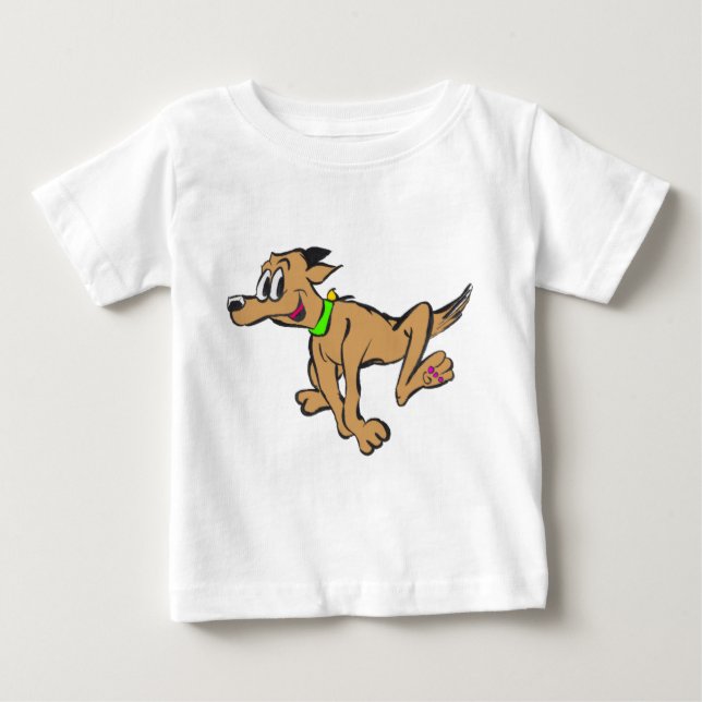 Happy Running Hund individuell anpassbarer Jersey  Baby T-shirt (Vorderseite)