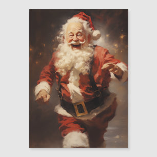 Happy Running Santa Magnetkarte