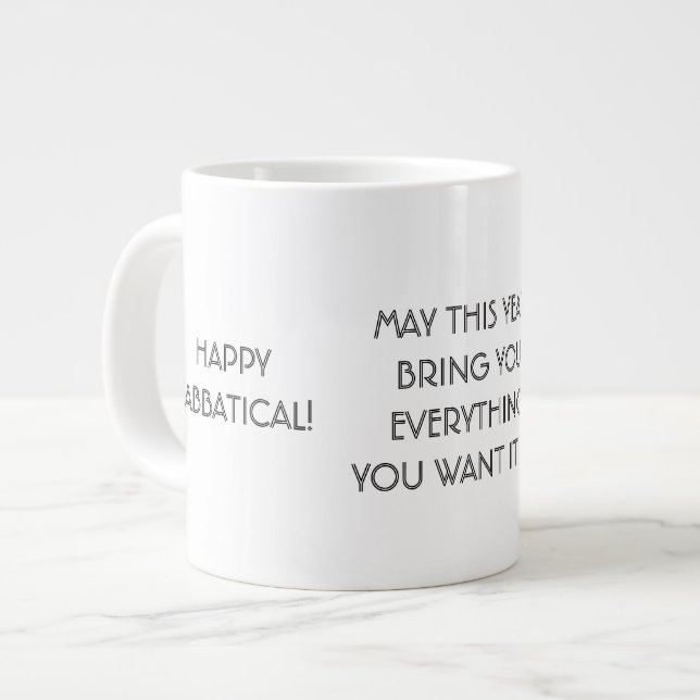 Happy Sabbatical Wish, Jumbo University Tasse (Vorderseite Links)