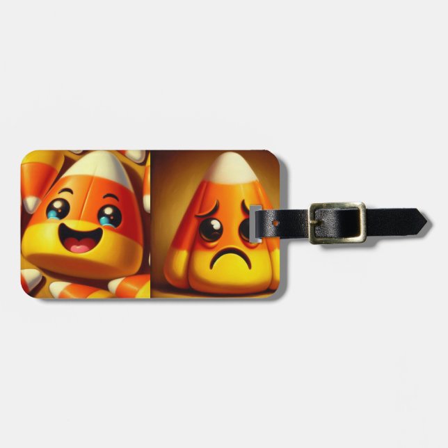 Happy Sad Candy Corn Gepäckanhänger (Vorderseite horizontal)