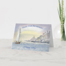 Happy Sailing Retirement Boot Sea Watercolor Card Karte