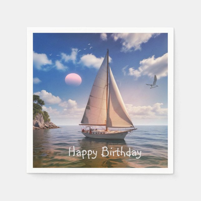 Happy Sailing Serviette (Vorderseite)