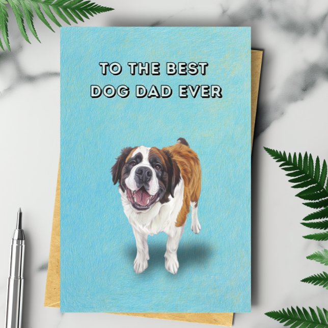 Happy Saint Bernard Bester Vater je Vatertag Karte (Von Creator hochgeladen)