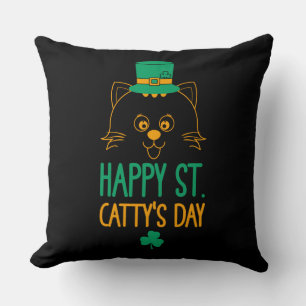 Happy Saint Catty's Day - Niedlich Cat Leprechaun Kissen