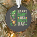 Happy Saint Hat Trick Ice Hockey Player Ornament<br><div class="desc">Happy Saint Hat Trick Ice Hockey Player</div>