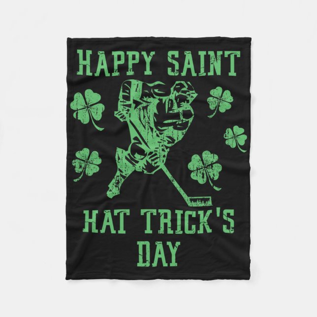 Happy Saint Hat Tricks Day Funny St Patrick's Day  Fleecedecke (Vorderseite)