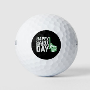 Happy Saint Hat Trick's Day Ice Hockey St Patricks Golfball
