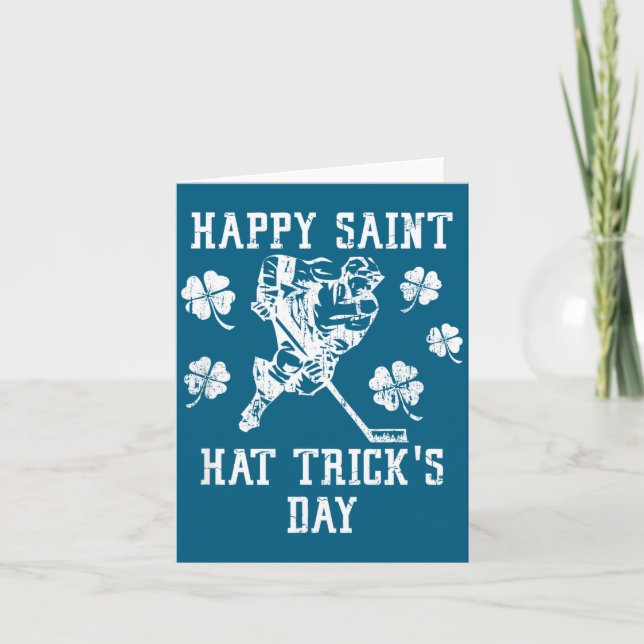 Happy Saint Hat Trick's Day St Patricks Day Funny  Karte (Vorderseite)