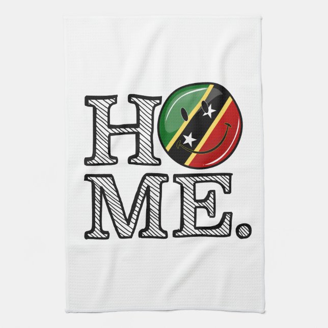 Happy Saint Kitts Flag House Warmer Handtuch (Vertikal)