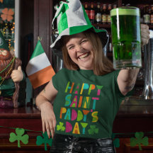 Happy Saint Paddy's Day Bright Modern Lettering
