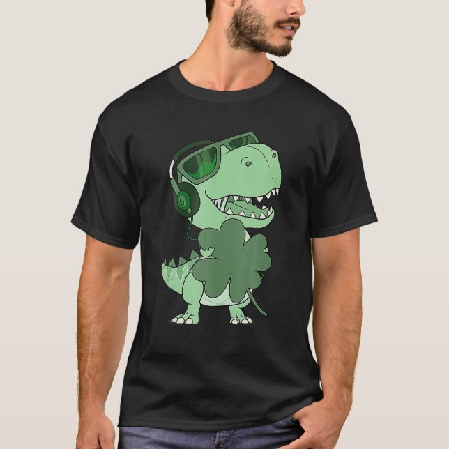 Happy Saint Pat Rex Day Dinosaur Kleeblatt St Patr T-Shirt (Vorderseite)