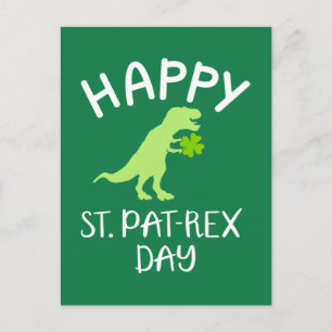 Happy Saint Pat Rex Day St. Patrick's Day Postkarte