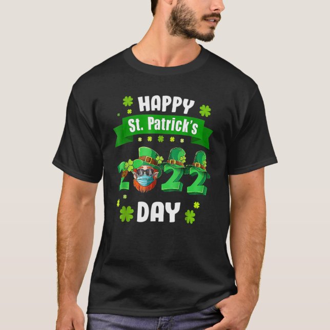 Happy Saint Patrick S Day 2022 Irish Kleeblatt Fac T-Shirt (Vorderseite)