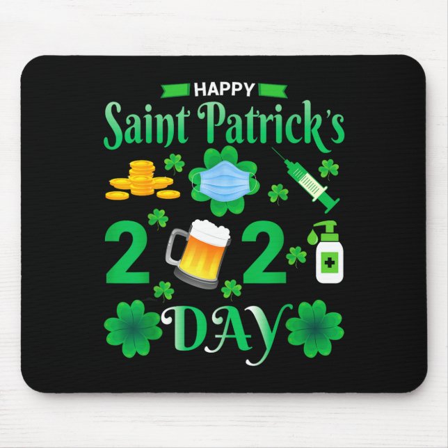 Happy Saint Patrick's Day 2024 Irish Shamrock Face Mousepad (Vorne)