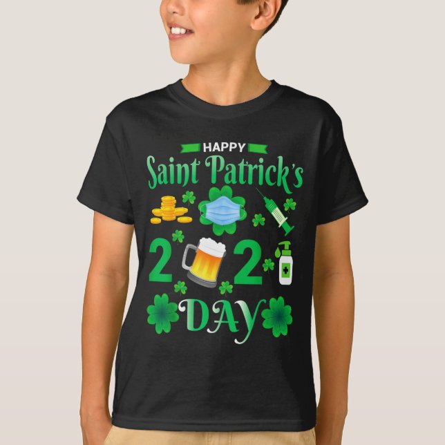 Happy Saint Patrick's Day 2024 Irish Shamrock Face T-Shirt (Vorderseite)