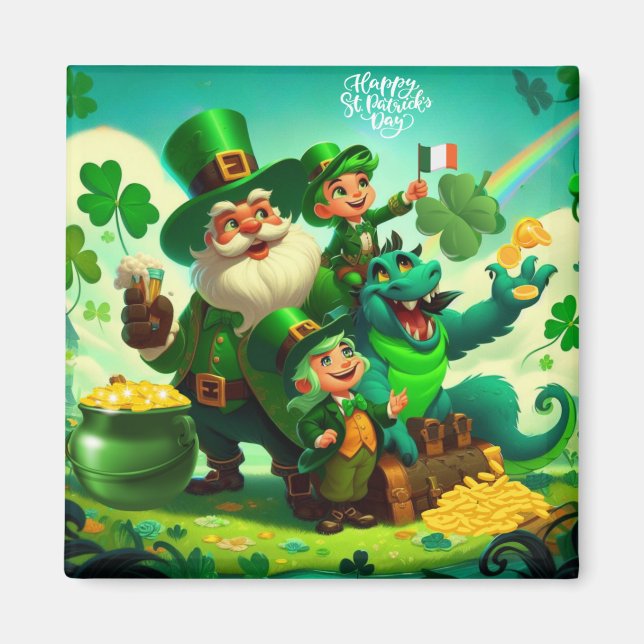 Happy Saint Patrick's Day bunt Magnet (Vorne)