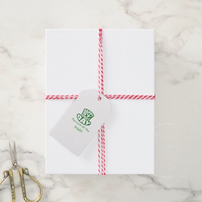 Happy Saint Patrick's Day-Geschenk-Tag Geschenkanhänger (Mit Garn)