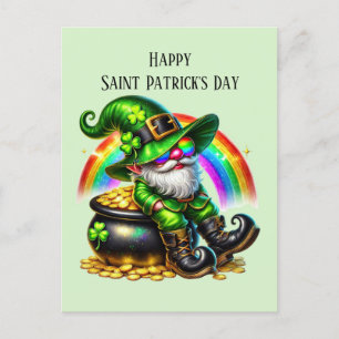 Happy Saint Patrick's Day gnome Feiertagspostkarte