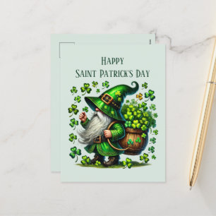 Happy Saint Patrick's Day gnome fügen Text Feiertagspostkarte