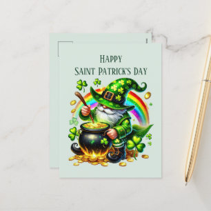 Happy Saint Patrick's Day gnome fügen Text Feiertagspostkarte