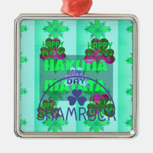 Happy Saint Patrick's Day Hakuna Matata Kunstdruck Silbernes Ornament