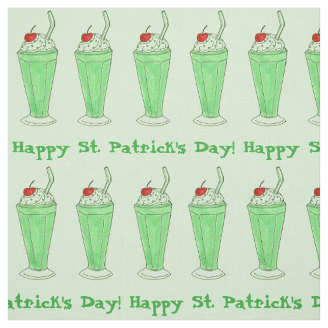 Happy Saint Patrick's Day Kleeblatt Green Shake Stoff (Muster)
