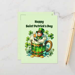 Happy Saint Patrick's Day leprechaun Feiertagspostkarte