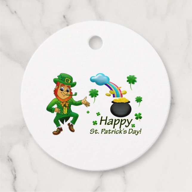 Happy Saint Patrick's Day Leprechaun Rainbow  Geschenkanhänger (Vorderseite)