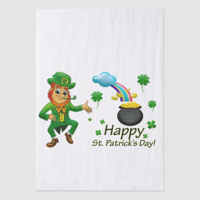 Happy Saint Patrick's Day Leprechaun Rainbow  Seidenpapier (Vorderseite)
