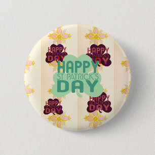 Happy Saint Patrick's Day Lovely Art Print Button
