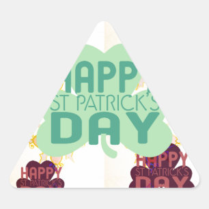 Happy Saint Patrick's Day Lovely Art Print Dreieckiger Aufkleber