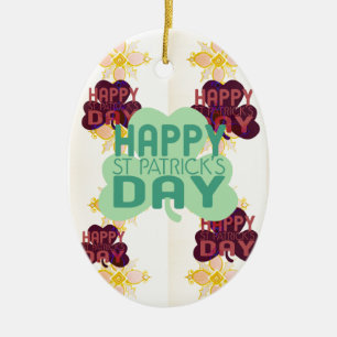 Happy Saint Patrick's Day Lovely Art Print Keramikornament