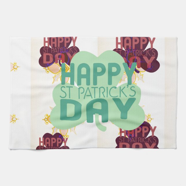 Happy Saint Patrick's Day Lovely Art Print Küchentuch (Horizontal)