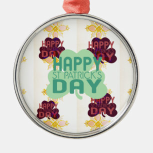 Happy Saint Patrick's Day Lovely Art Print Ornament Aus Metall