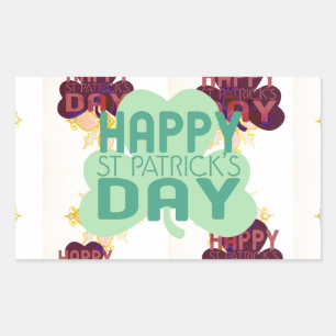 Happy Saint Patrick's Day Lovely Art Print Rechteckiger Aufkleber