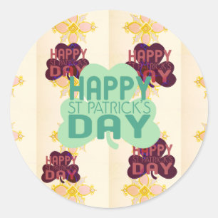 Happy Saint Patrick's Day Lovely Art Print Runder Aufkleber